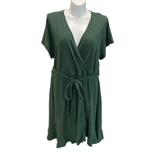 torrid | Dresses | Torrid Garden Topiary Green Mini Short Sleeve Jersey  Wrap Dress Womens Size 44x | Poshmark